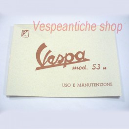 LIBRETTO USO E MANUTENZIONE VESPA 125 U DEL 1953