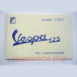 LIBRETTO USO E MANUTENZIONE VESPA 125 DEL 1963